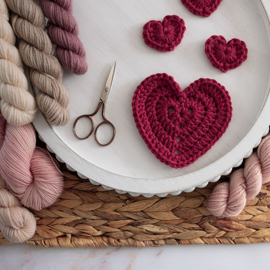 Big & Small Crochet Hearts