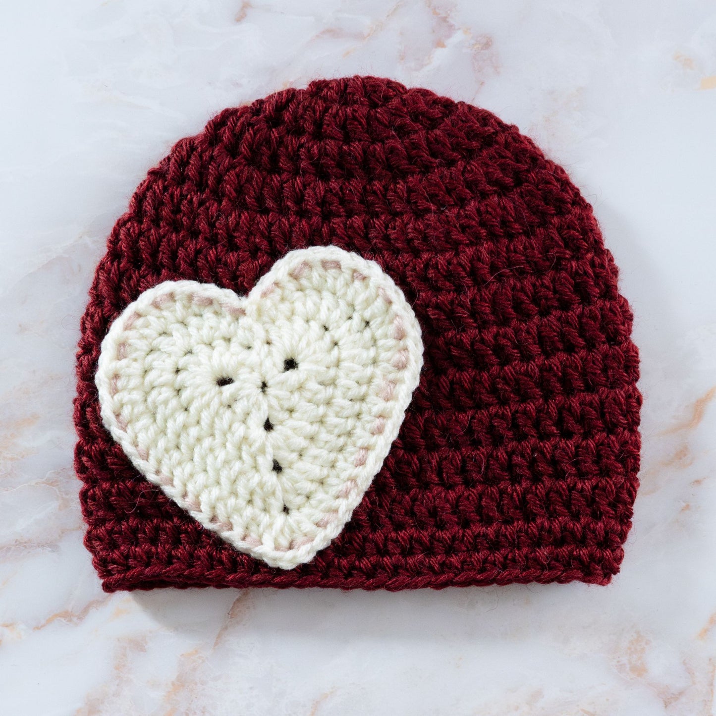 Easy Crochet Heart Hat for Kids