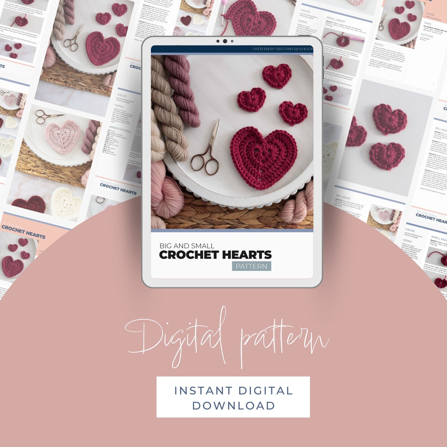 Big & Small Crochet Hearts