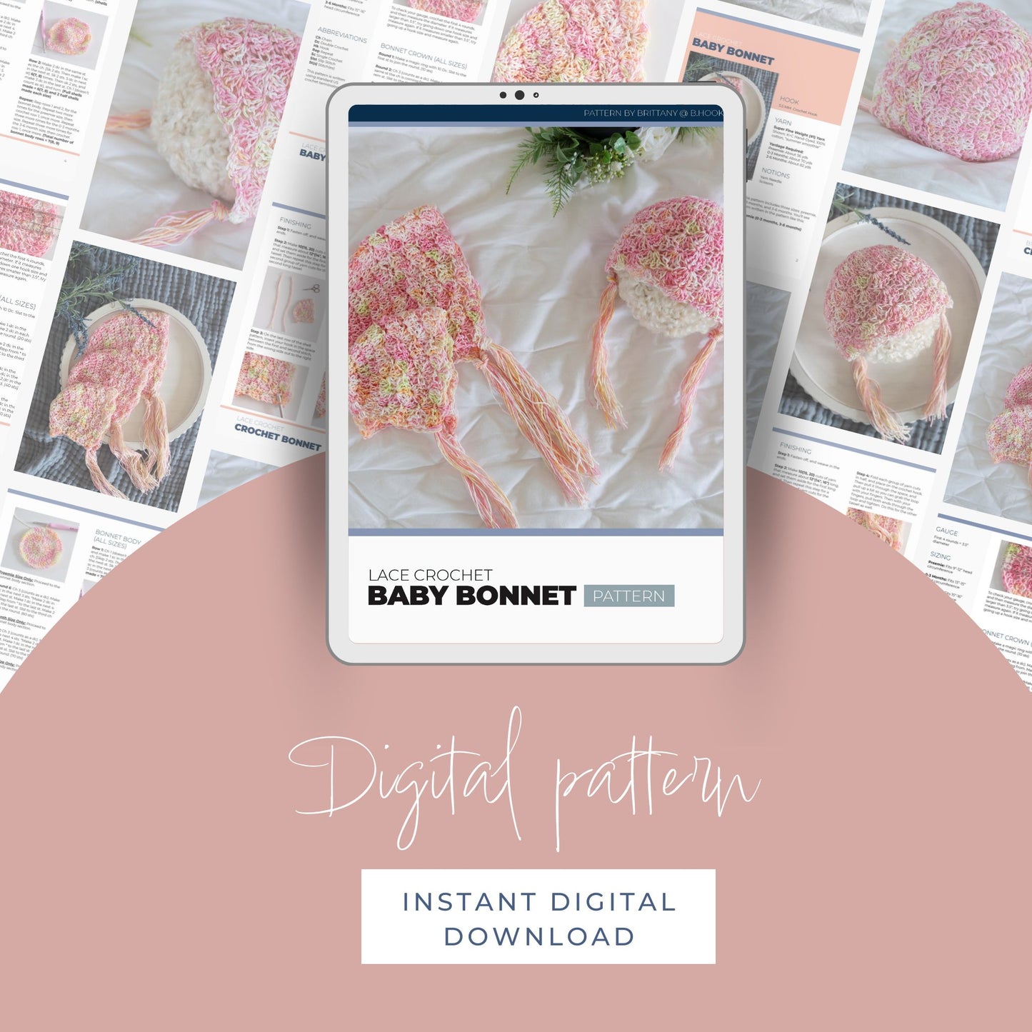 Crochet Lace Baby Bonnet