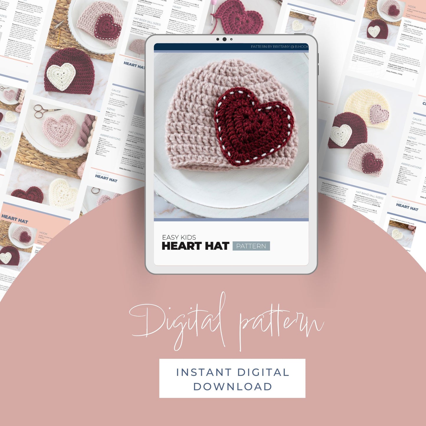 Easy Crochet Heart Hat for Kids