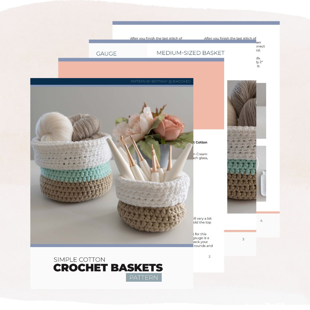 Simple Cotton Crochet Basket Set