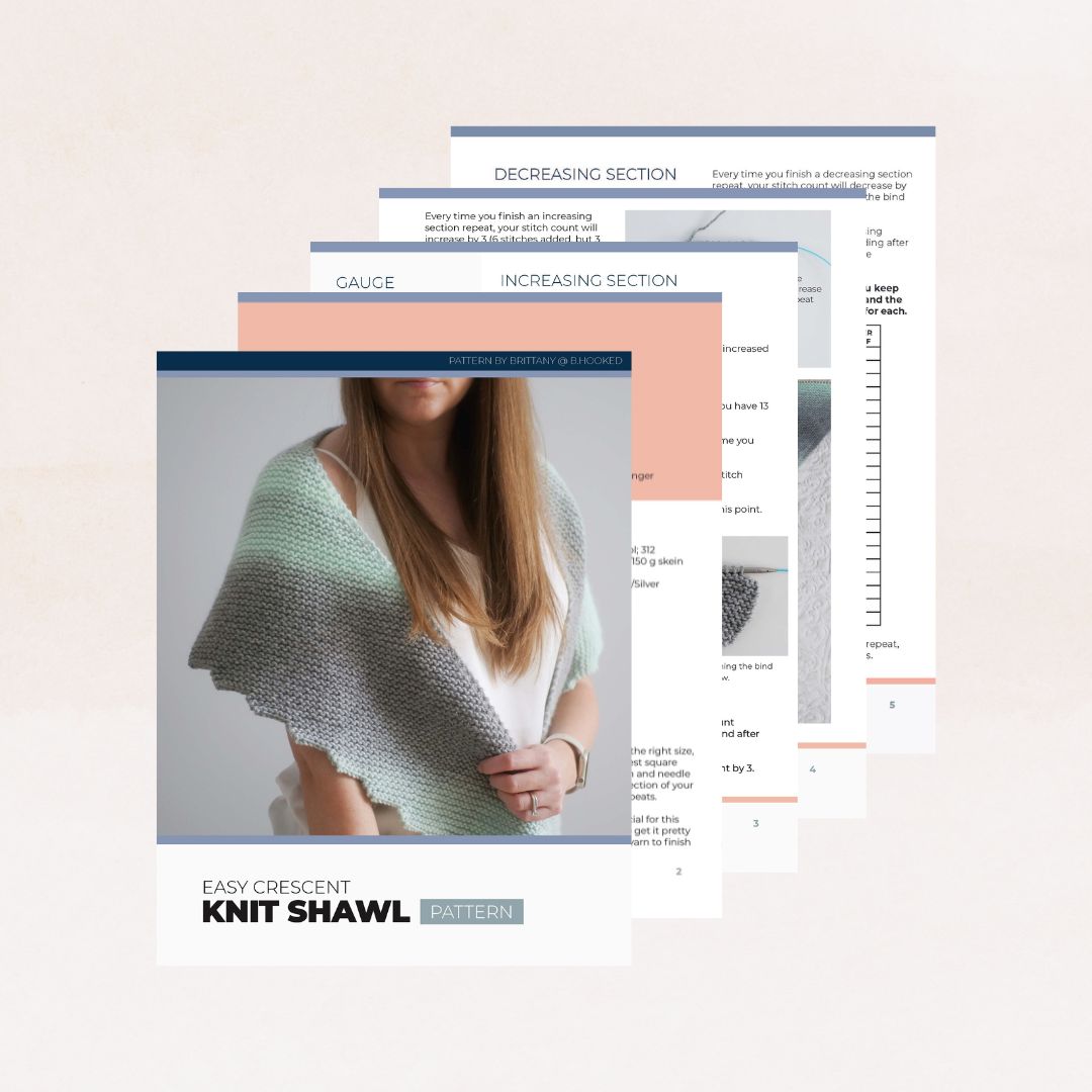 Easy Crescent Knit Shawl