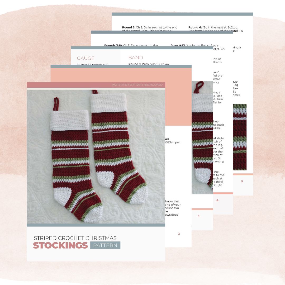 Striped Crochet Christmas Stockings