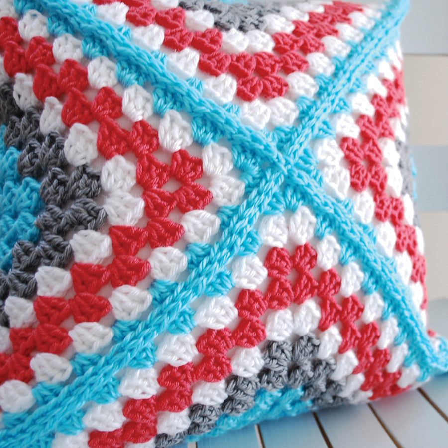 Simple Crochet Pillow with Granny Squares PDF