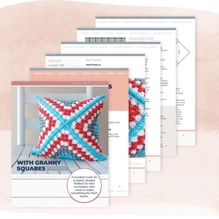 Simple Crochet Pillow with Granny Squares PDF
