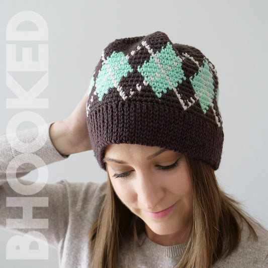 Argyle Colorwork Crochet Hat