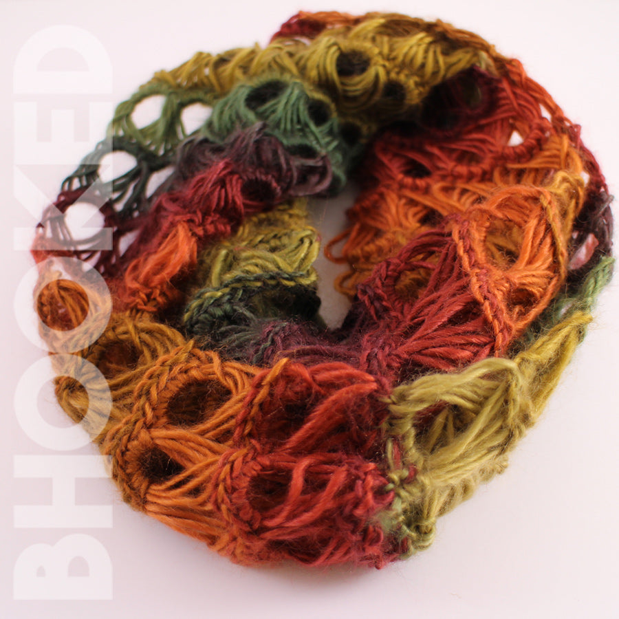 Crochet Broomstick Lace Infinity Scarf