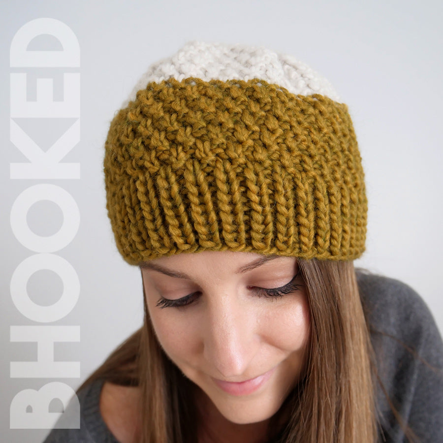 Double Moss Stitch Knit Hat PDF