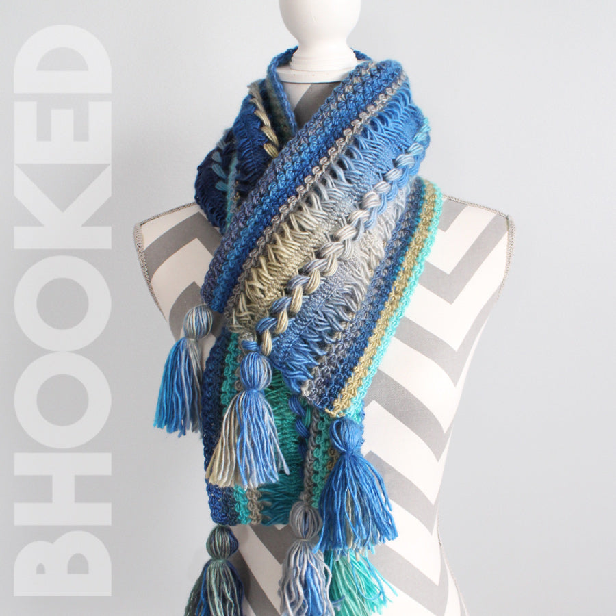 Waves Hairpin Lace Crochet Scarf
