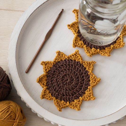 Crochet Sunflower Coasters