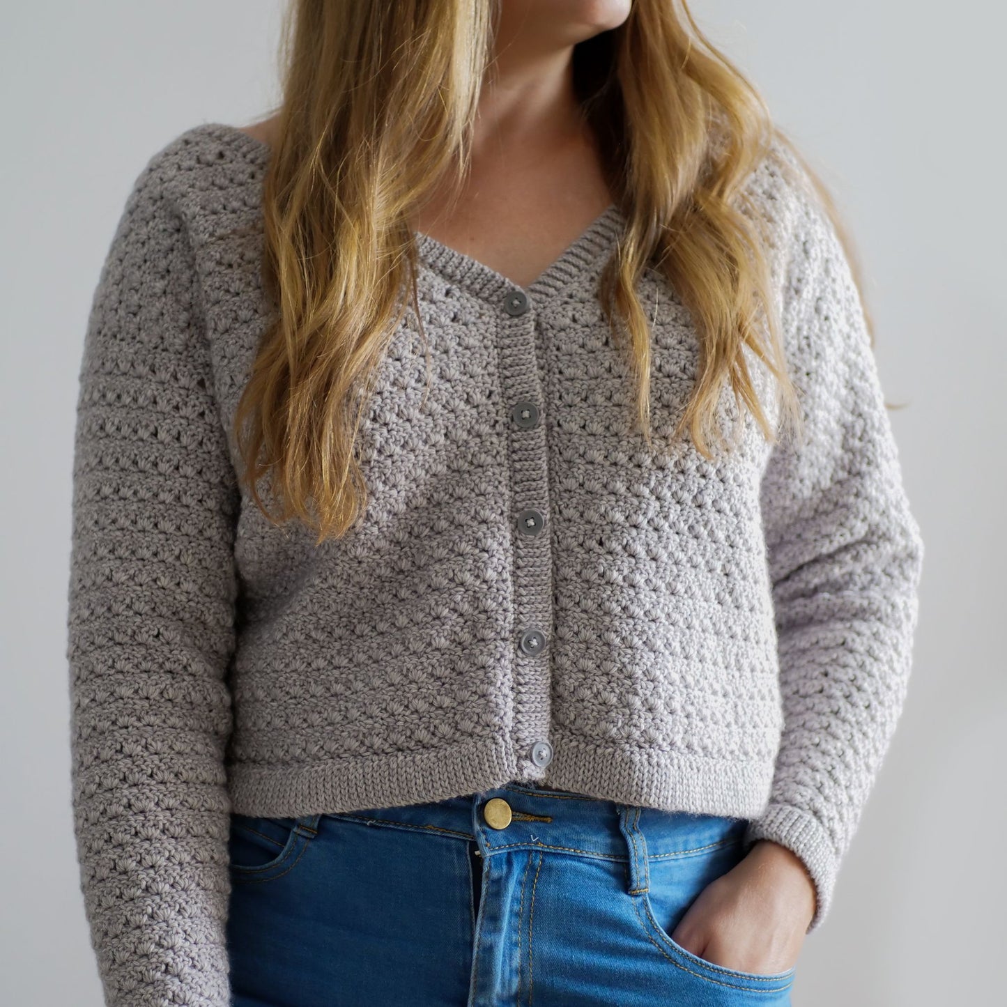 V-Neck Crochet Cardigan