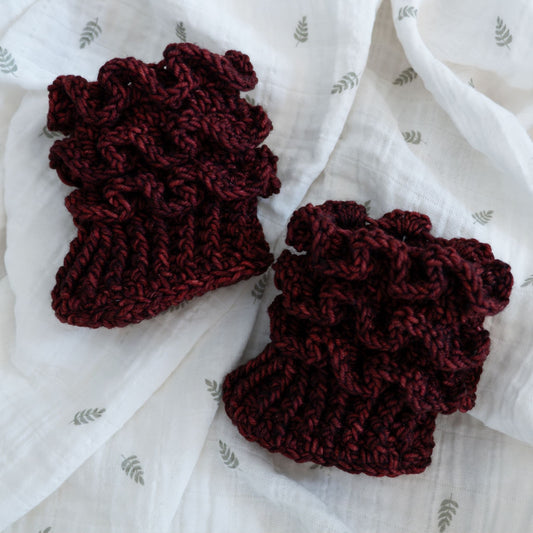 Crochet Baby Booties with Ruffles