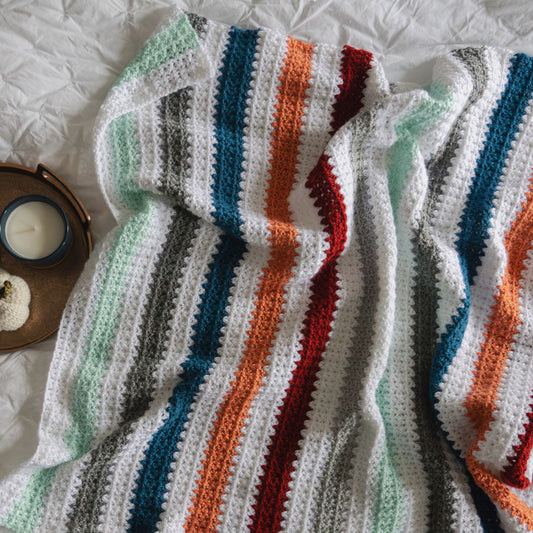 Modern Striped Crochet Blanket