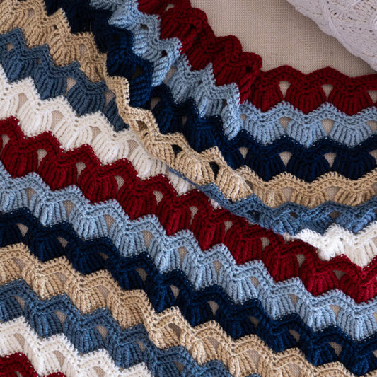 Vintage Fan Crochet Throw Blanket