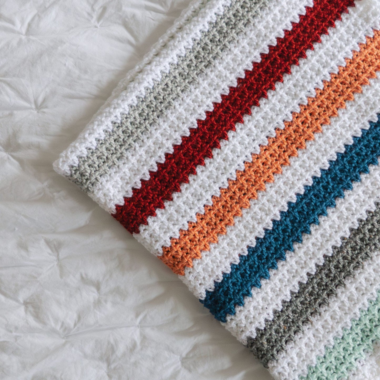 Modern Striped Crochet Blanket