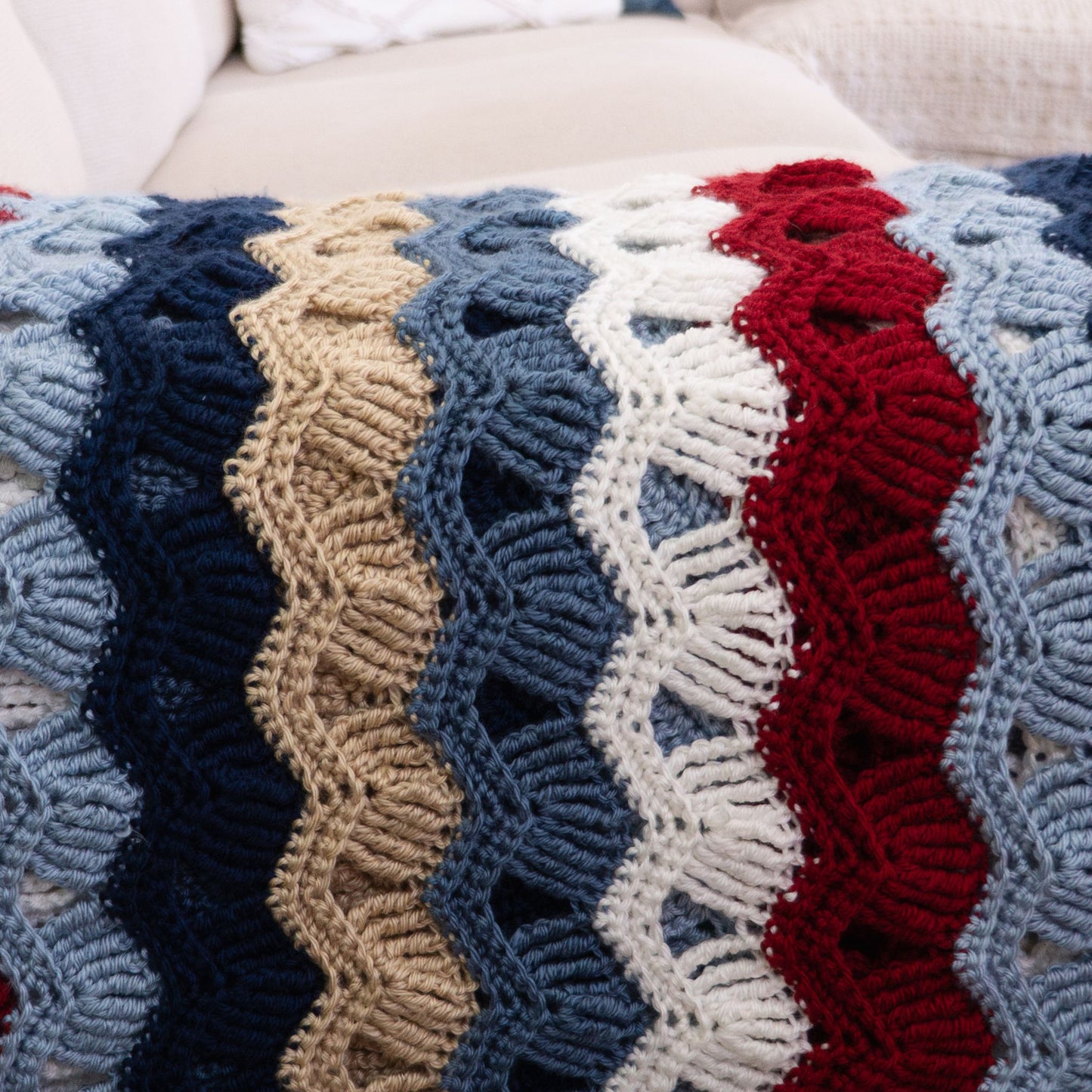Vintage Fan Crochet Throw Blanket