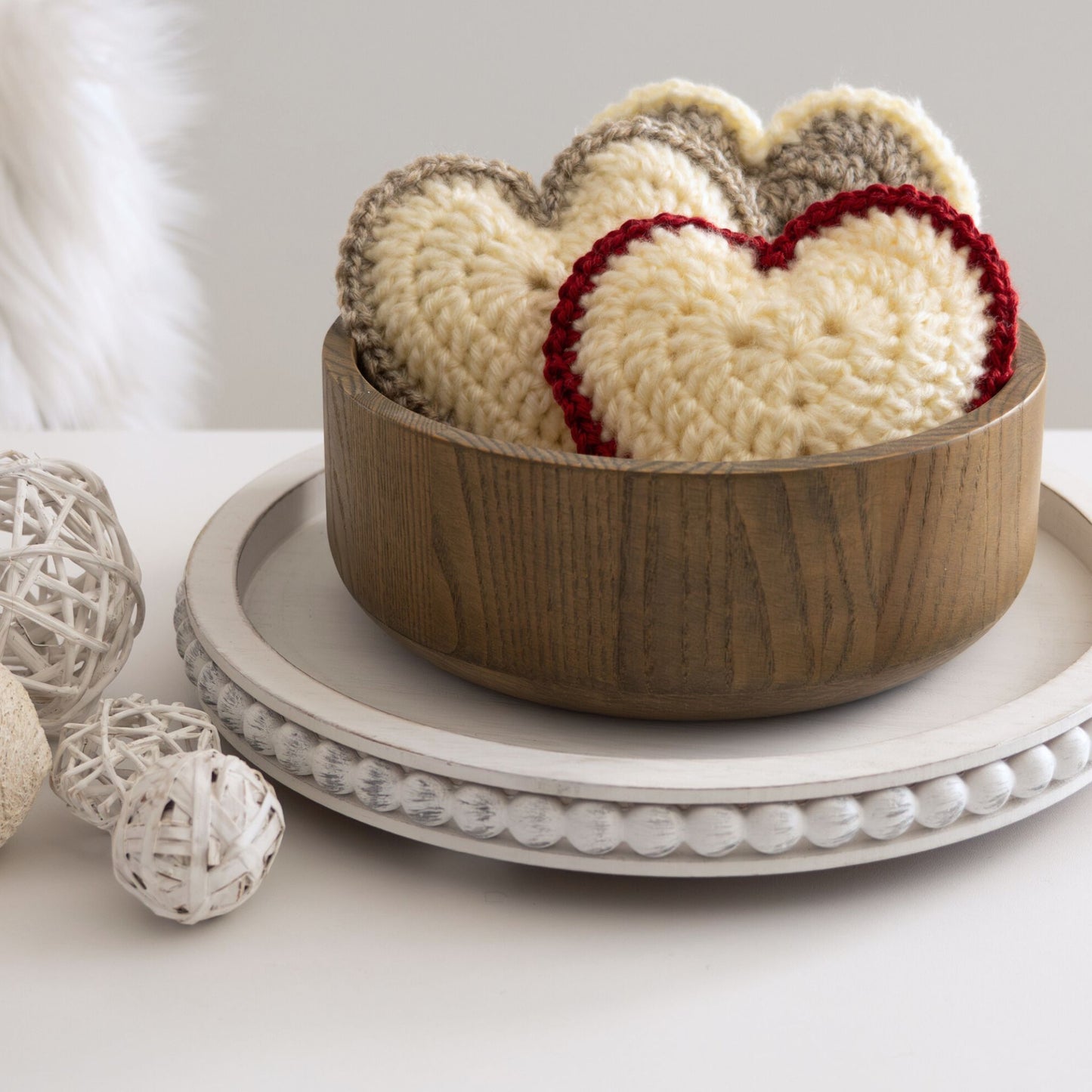 Farmhouse Stuffed Crochet Hearts