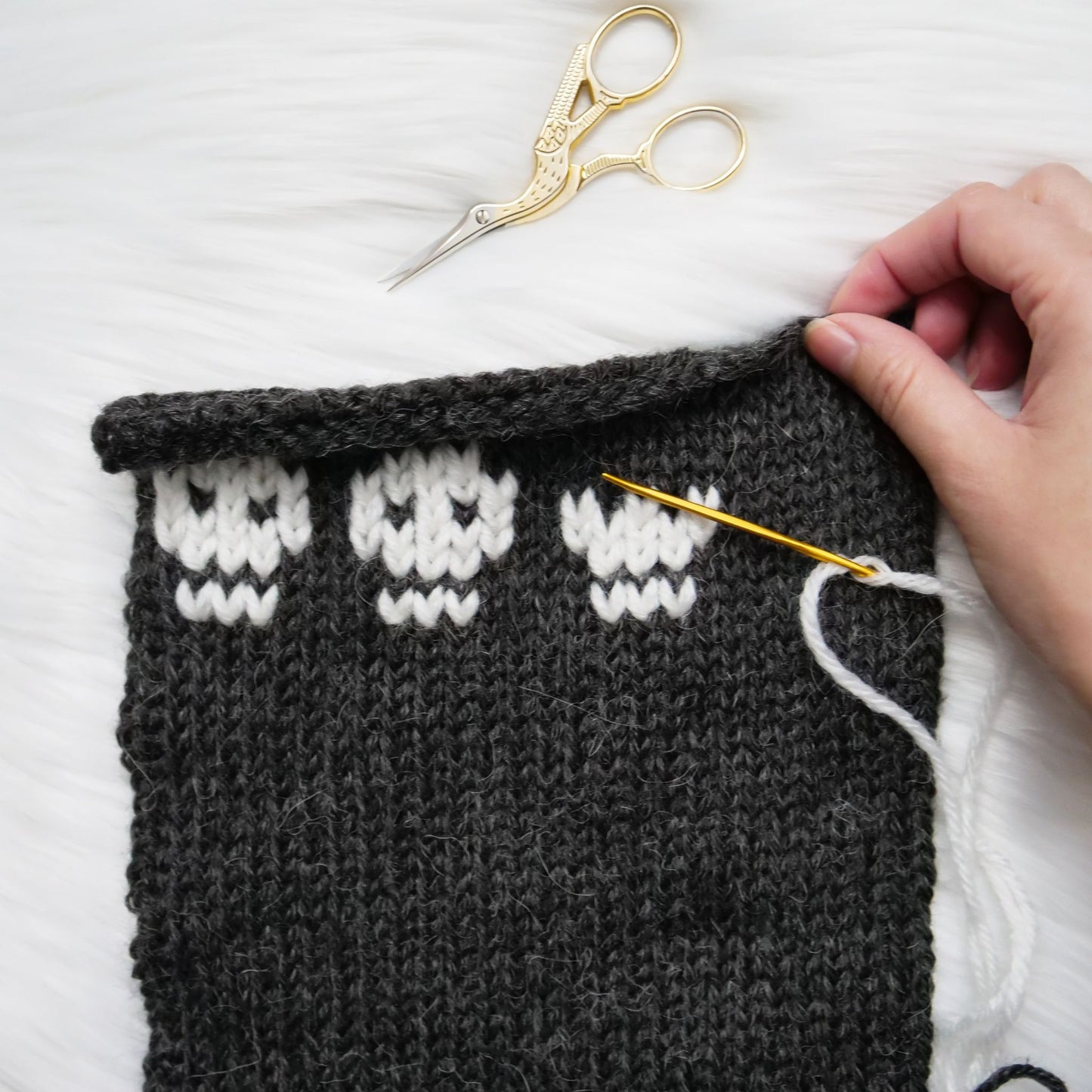 Spooky Skull Tunisian Crochet Hand Warmers