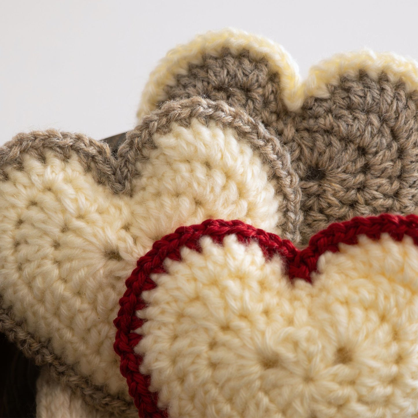 Farmhouse Stuffed Crochet Hearts