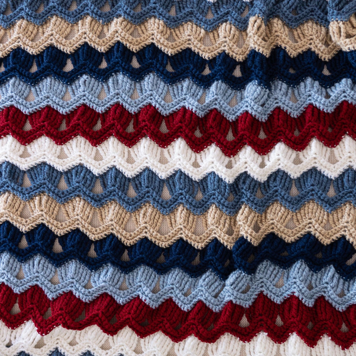 Vintage Fan Crochet Throw Blanket