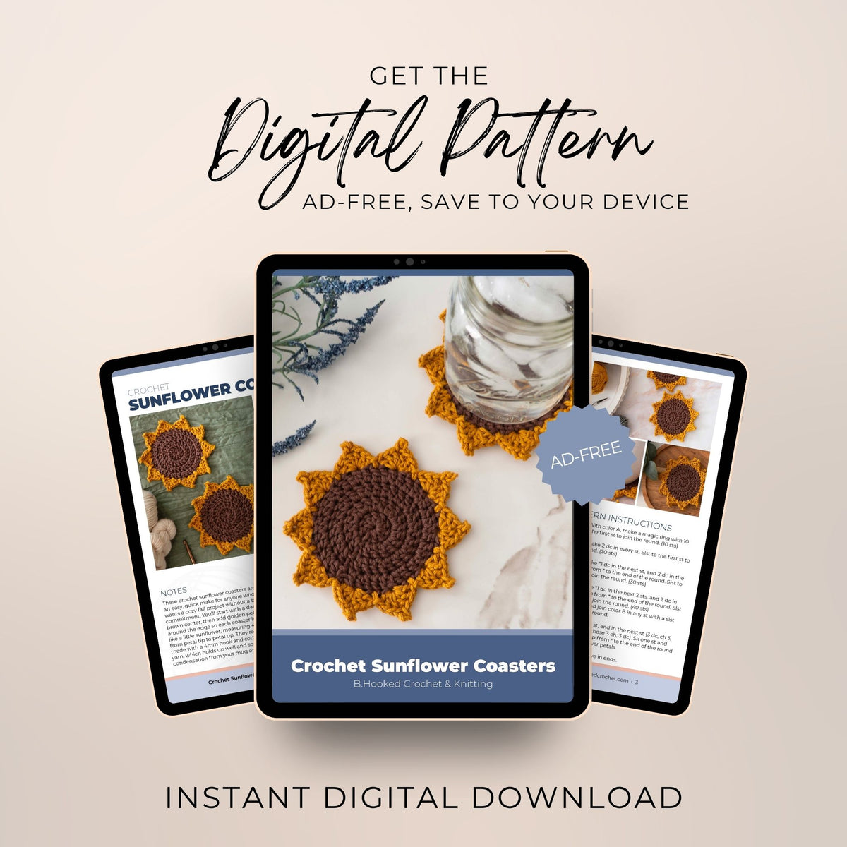 Crochet Sunflower Coasters