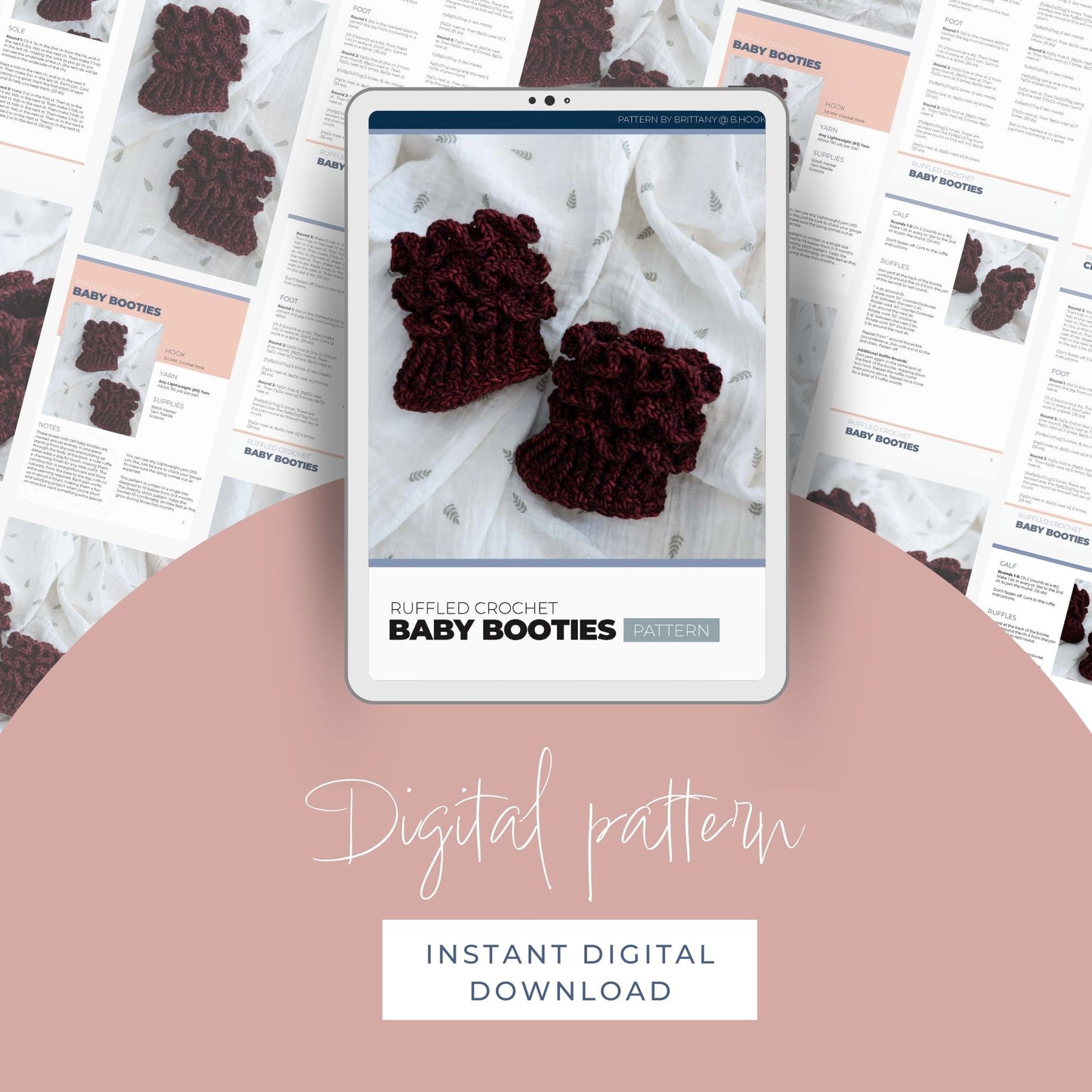 Crochet Baby Booties with Ruffles