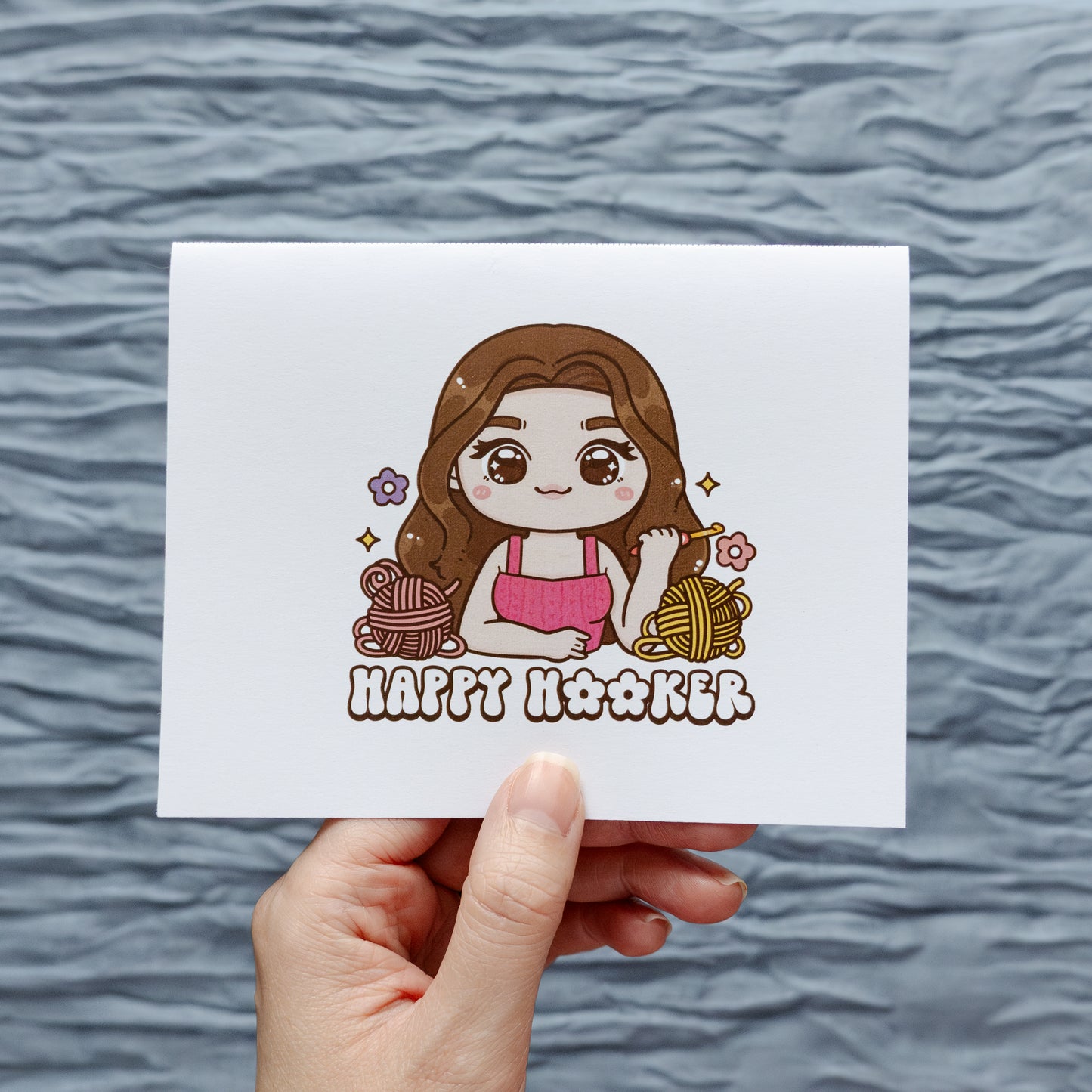 Printable "Happy Hooker" Note & Care Card