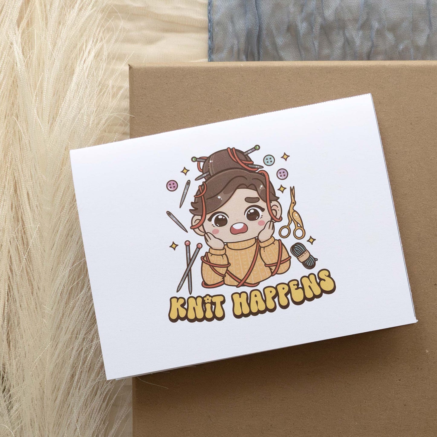 Printable "Knit Happens" Note & Care Card