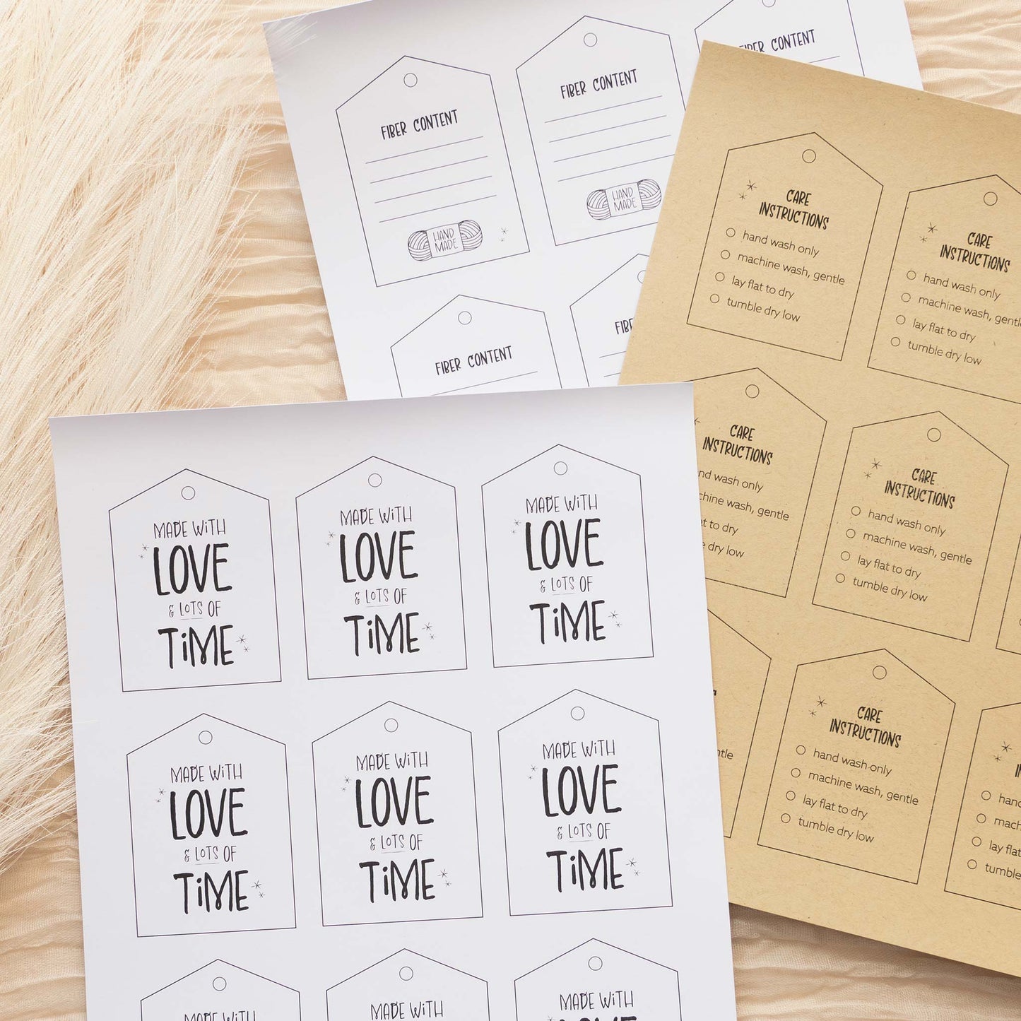 Printable "Made With Love & Time" Tags