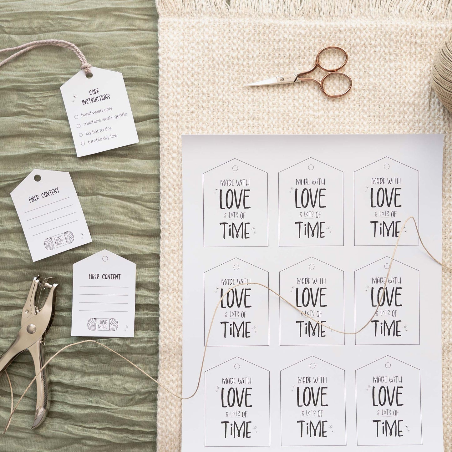 Printable "Made With Love & Time" Tags