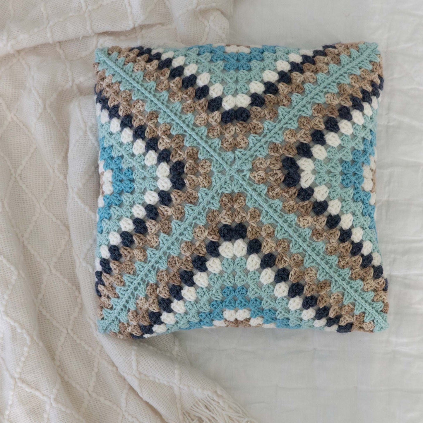 Modern Granny Square Pillow