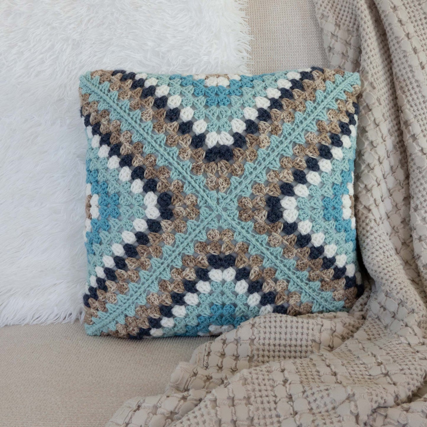 Modern Granny Square Pillow