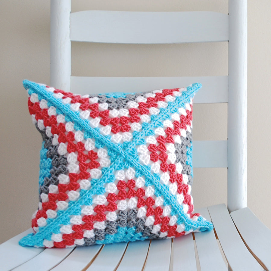 Simple Crochet Pillow with Granny Squares PDF