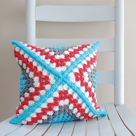 Simple Crochet Pillow with Granny Squares PDF
