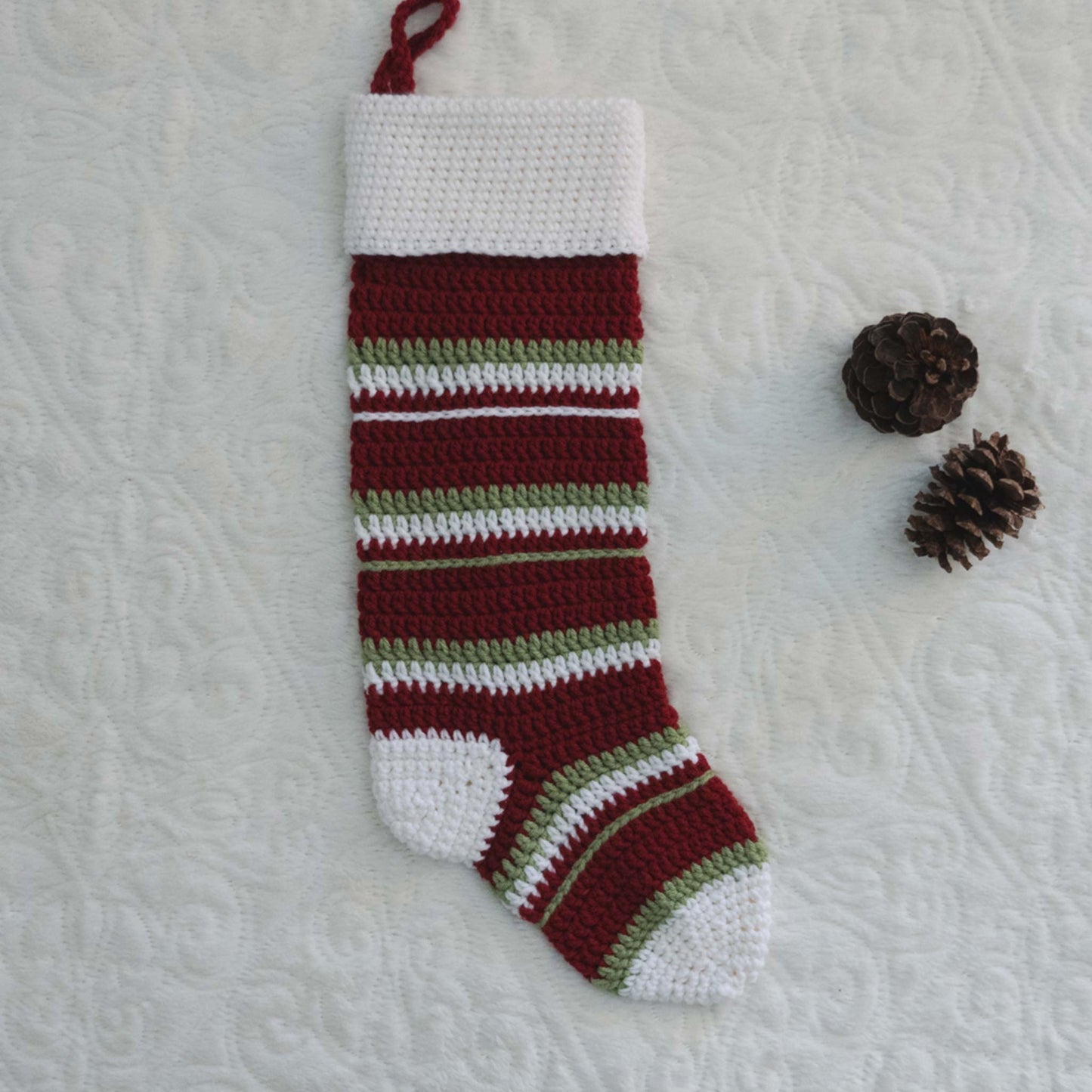 Striped Crochet Christmas Stockings PDF
