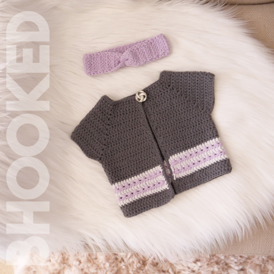 Baby Crochet Cardigan & Matching Headband PDF