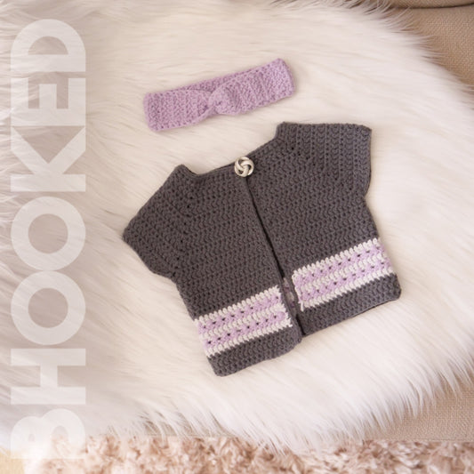 Baby Crochet Cardigan & Matching Headband PDF
