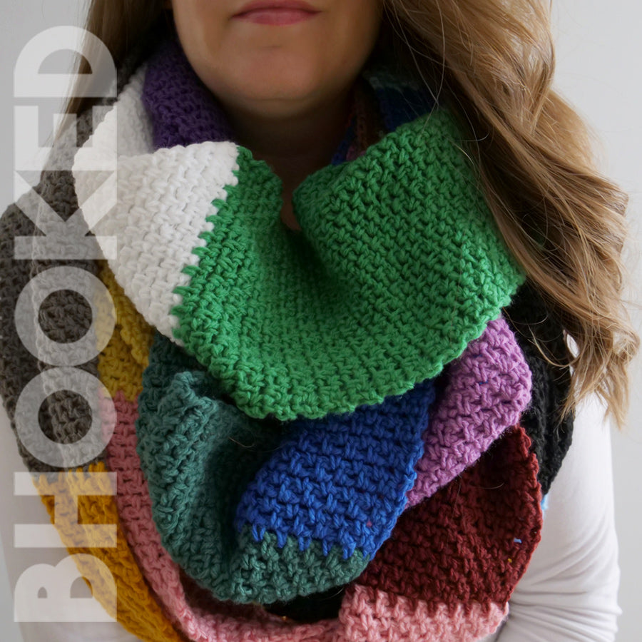 Random Color Block Crochet Scarf PDF