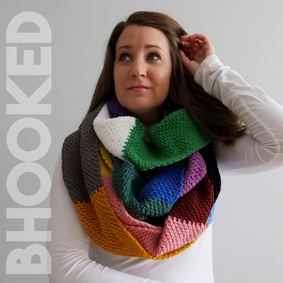 Random Color Block Crochet Scarf PDF