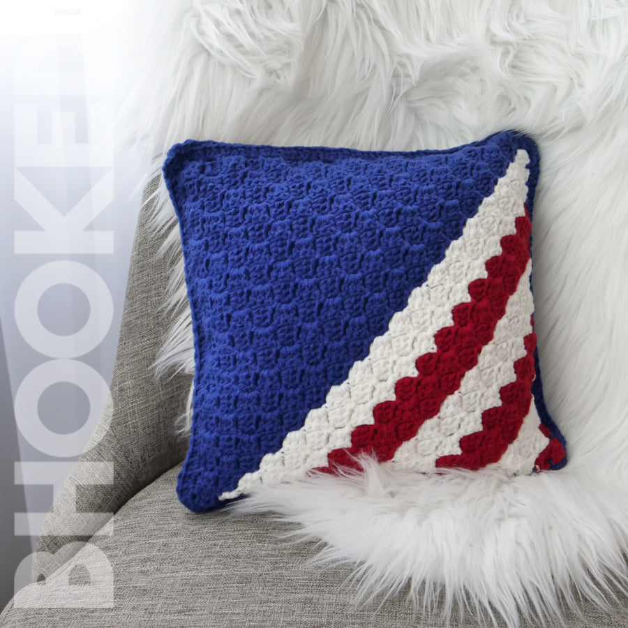 Red, White & Blue Crochet Pillow PDF